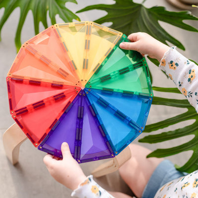 Connetix Tiles | Rainbow Geometry Pack 30 pc by Connetix Magnetic Tiles - Friends of K