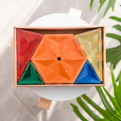 Connetix Tiles | Rainbow Geometry Pack 30 pc by Connetix Magnetic Tiles - Friends of K