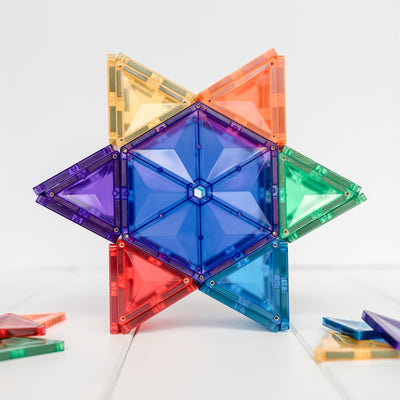 Connetix Tiles | Rainbow Geometry Pack 30 pc by Connetix Magnetic Tiles - Friends of K