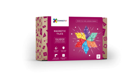 Connetix Tiles | Rainbow Geometry Pack 30 pc by Connetix Magnetic Tiles - Friends of K