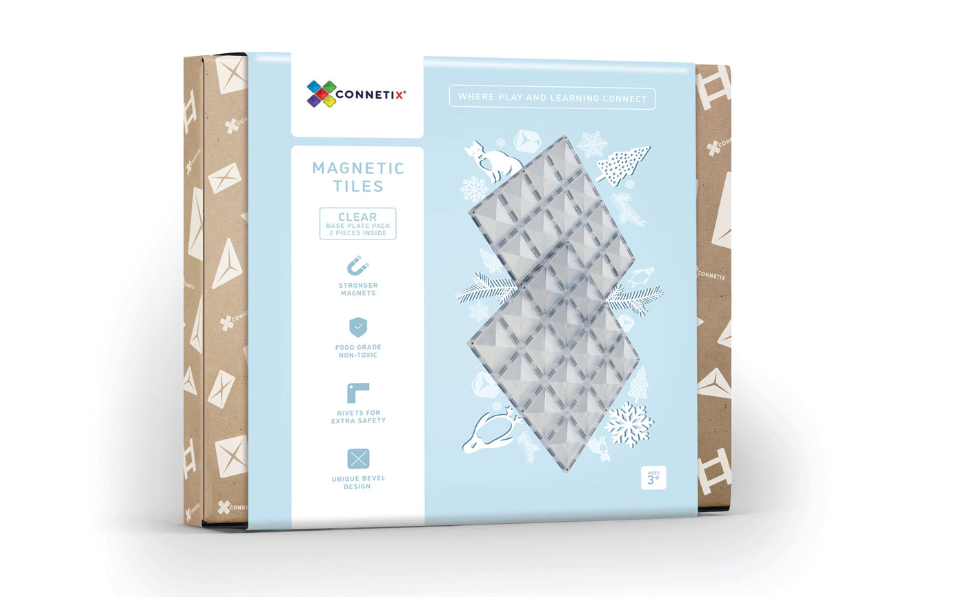 Connetix Tiles | Clear Base Plate Pack 2pc by Connetix Magnetic Tiles - Friends of K
