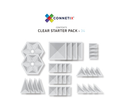 Connetix Tiles | Clear Starter Pack 34pc by Connetix Magnetic Tiles - Friends of K