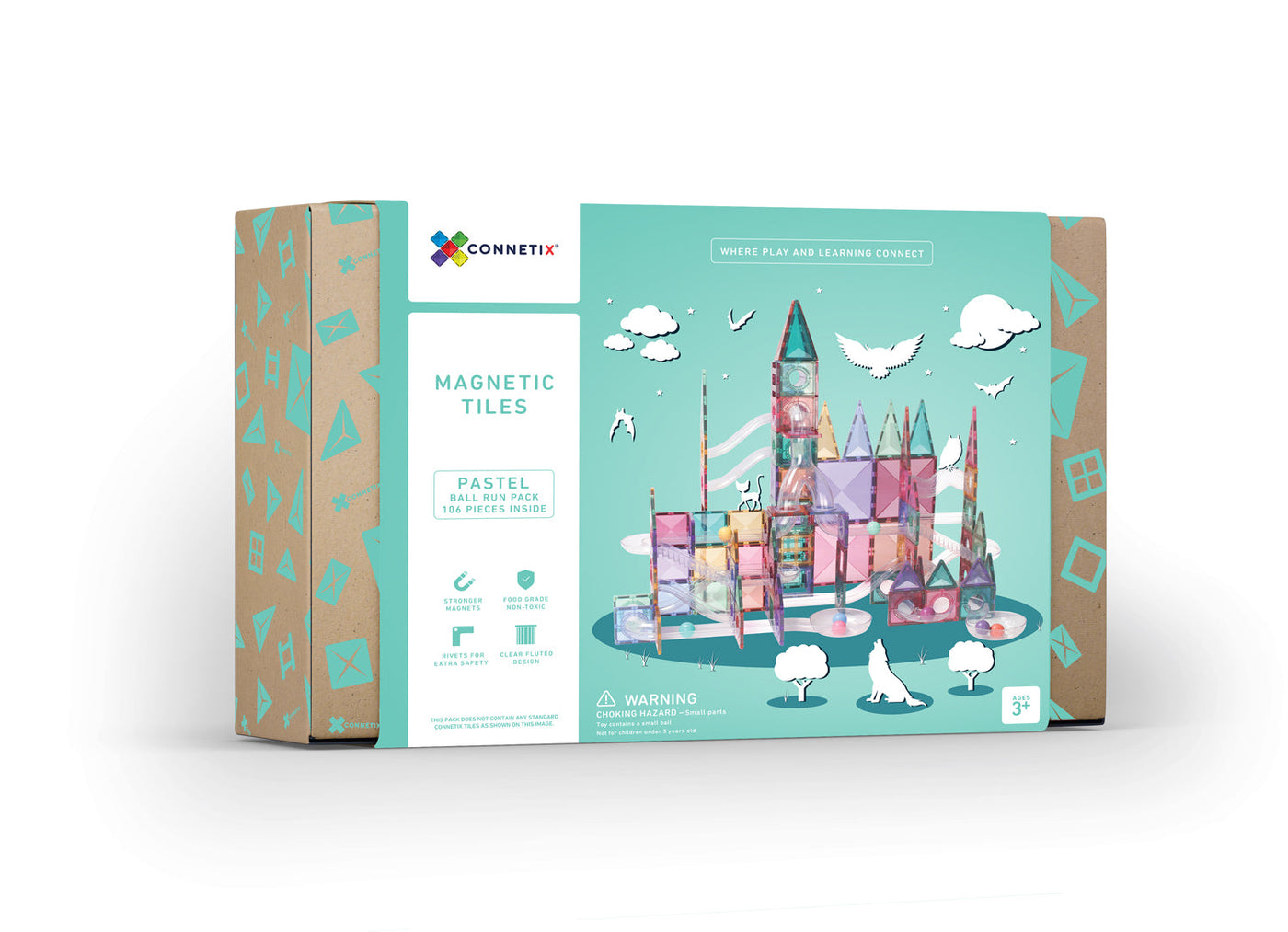 Connetix Tiles | Pastel Ball Run Pack 106pc by Connetix Magnetic Tiles - Friends of K