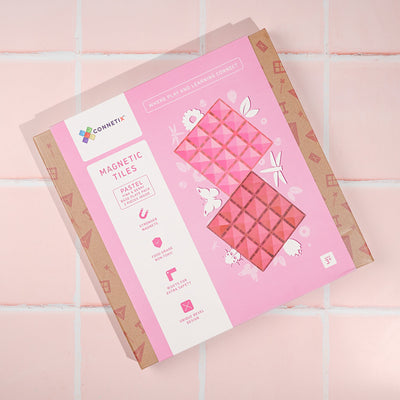 Connetix Tiles | Pastel Base Plate Pack (Pink & Berry) 2pc by Connetix Magnetic Tiles - Friends of K