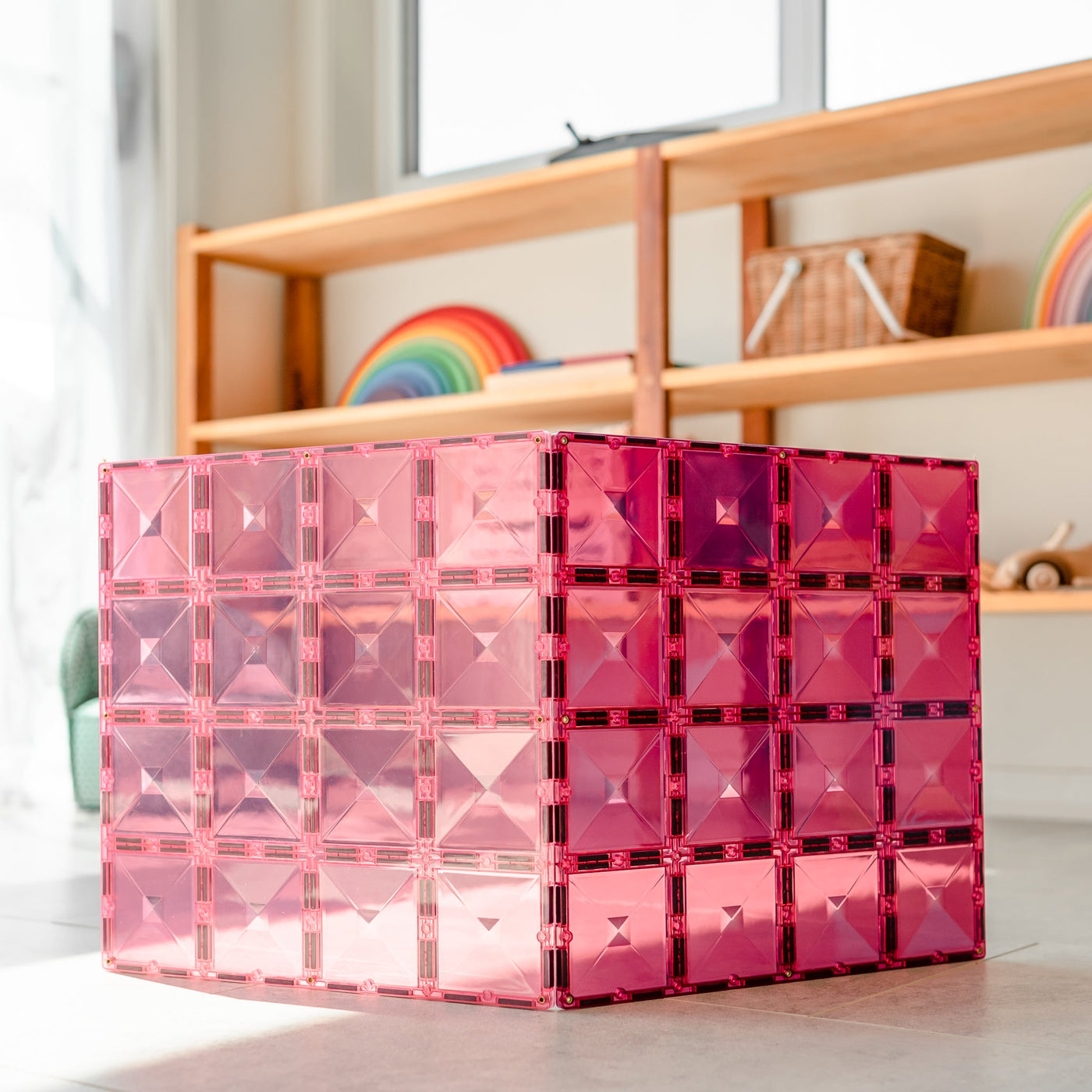 Connetix Tiles | Pastel Base Plate Pack (Pink & Berry) 2pc by Connetix Magnetic Tiles - Friends of K