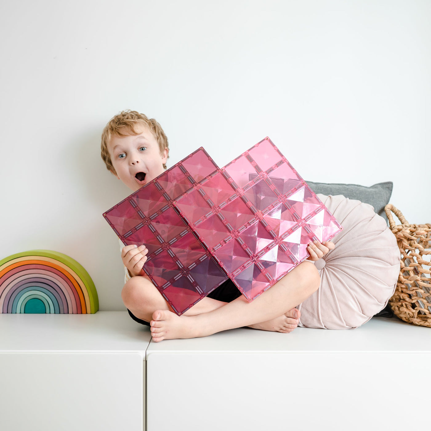 Connetix Tiles | Pastel Base Plate Pack (Pink & Berry) 2pc by Connetix Magnetic Tiles - Friends of K