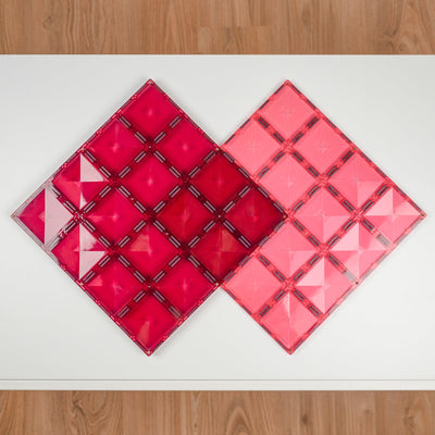 Connetix Tiles | Pastel Base Plate Pack (Pink & Berry) 2pc by Connetix Magnetic Tiles - Friends of K