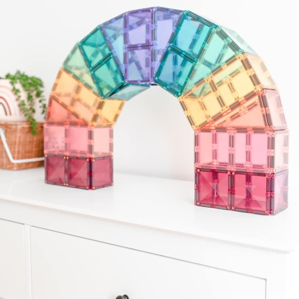 Connetix Tiles | Pastel Geometry Pack 40pc by Connetix Magnetic Tiles - Friends of K