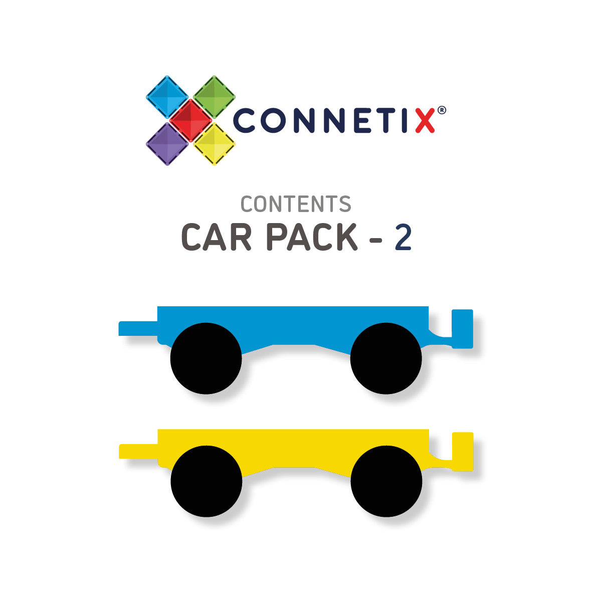 Connetix Tiles | Rainbow Car Pack 2pc by Connetix Magnetic Tiles - Friends of K
