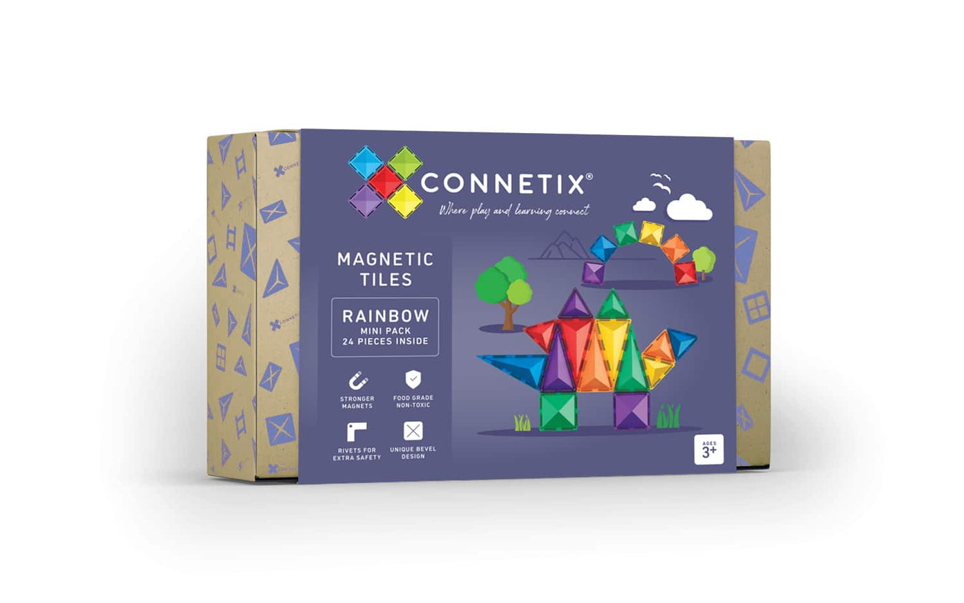 Connetix Tiles | Rainbow Mini Pack 24pc by Connetix Magnetic Tiles - Friends of K