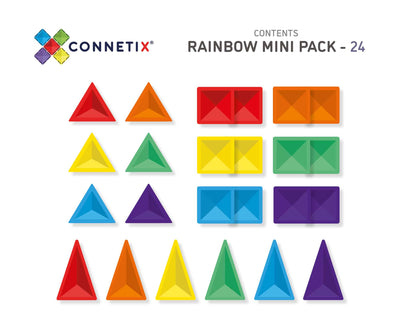 Connetix Tiles | Rainbow Mini Pack 24pc by Connetix Magnetic Tiles - Friends of K