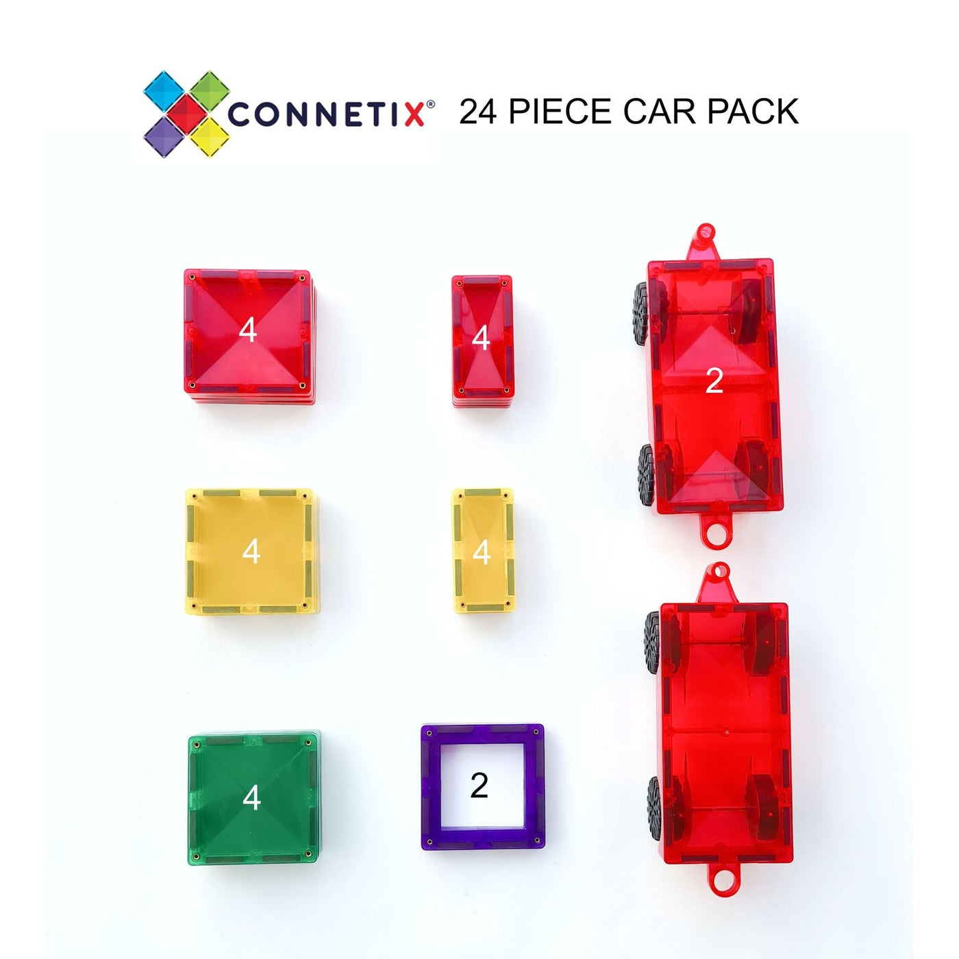 Connetix | Rainbow Motion Pack 24pc (Damaged Packaging) by Connetix Magnetic Tiles - Friends of K