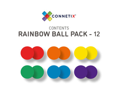 Connetix Tiles | Rainbow Replacement Ball Pack 12pc by Connetix Magnetic Tiles - Friends of K