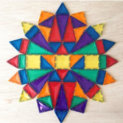 Connetix Rainbow Magnetic Tiles Starter Pack - 62 Piece