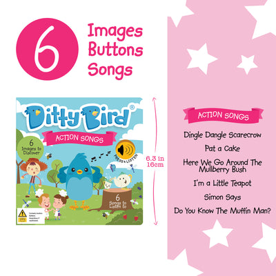 Action Songs Board Book by Ditty Bird - Friends of K