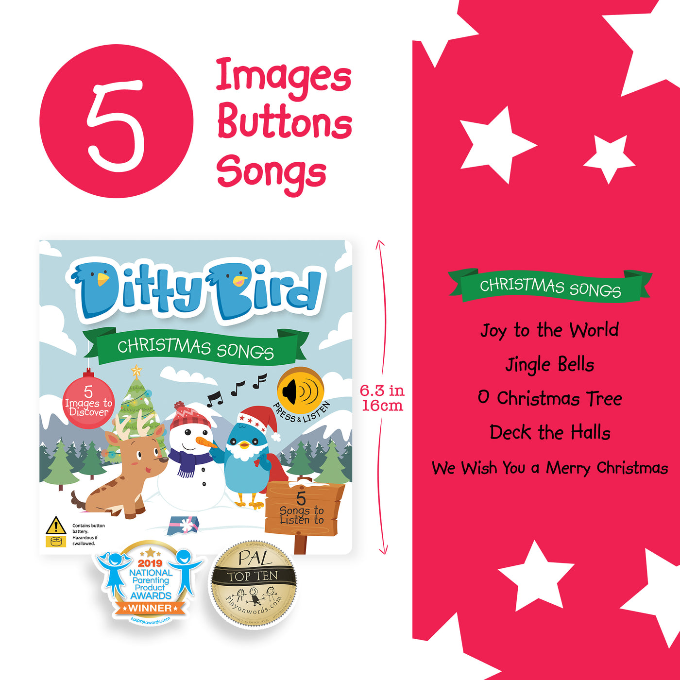 Christmas Songs Board Book by Ditty Bird - Friends of K