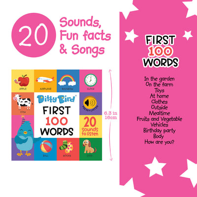 First 100 Words Board Book by Ditty Bird - Friends of K