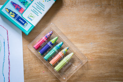 6 Multicoloured Flower Crayons by Djeco - Friends of K
