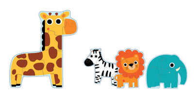 Jungle 3,4,5,6pc Giant Primo Progressive Puzzle by Djeco - Friends of K