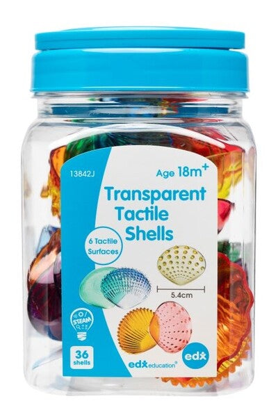 Transparent Tactile Shells (jar of 36) by EDX Education - Friends of K