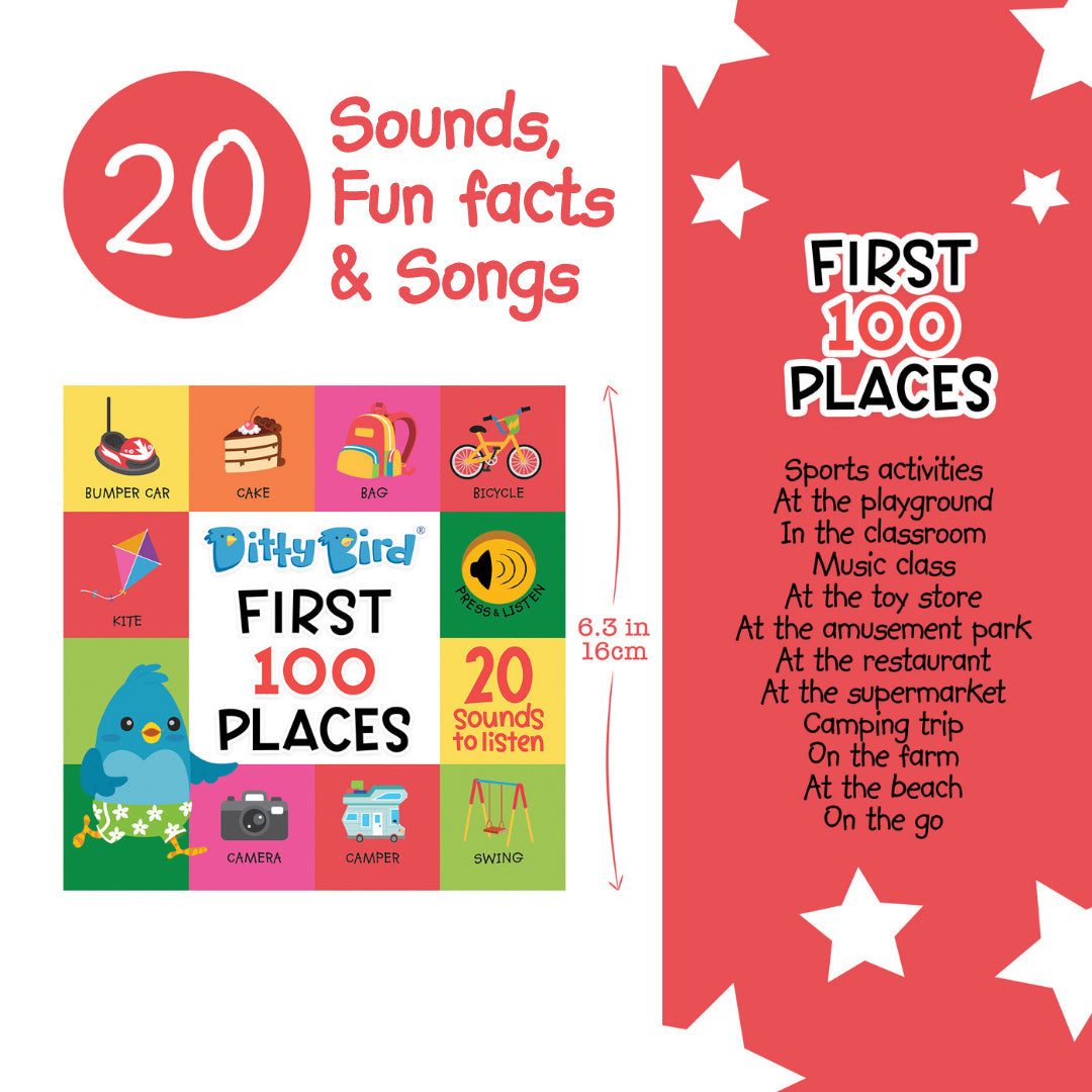 First 100 Places Board Book by Ditty Bird - Friends of K