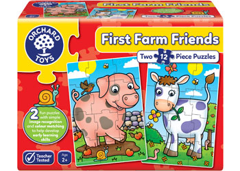 First Farm Friends 2 x 12pc Jigsaw Puzzle by Orchard Toys - Friends of K