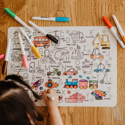 Reusable Silicone Drawing Mat: ABC | Toot Toot Honk by Hey Doodle - Friends of K