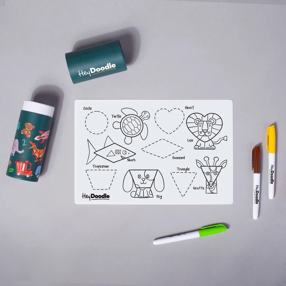 Reusable Silicone Drawing Mat: Mini Mats - DRW | Shape Shifters by Hey Doodle - Friends of K