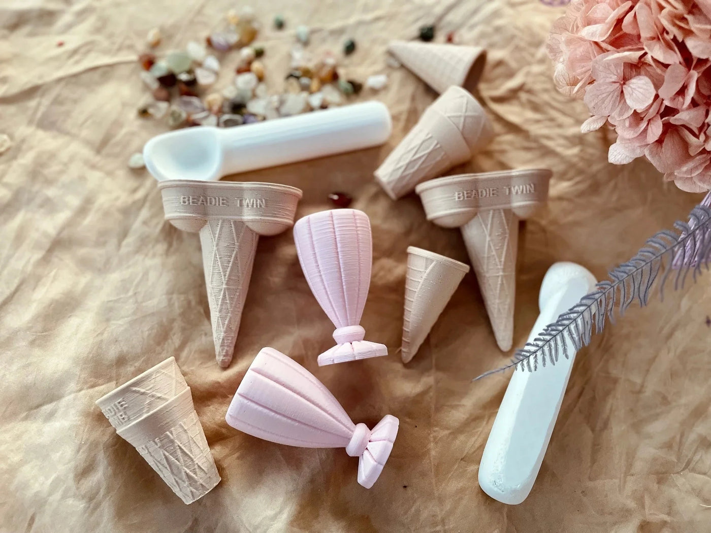 Ice cream Shop - Double Scoop Kit (Pink Sundae Cups) by Beadie Bug Play - Friends of K