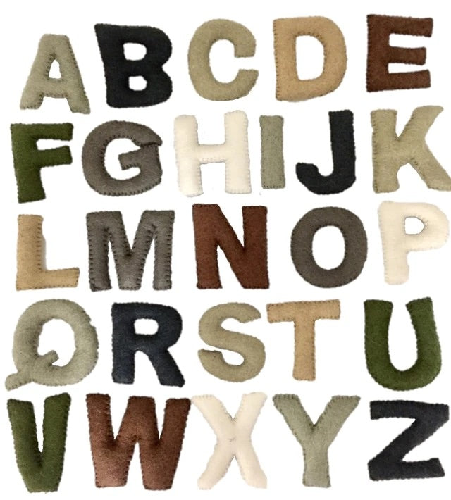 Felt Alphabet - Uppercase Natural Stitched Set