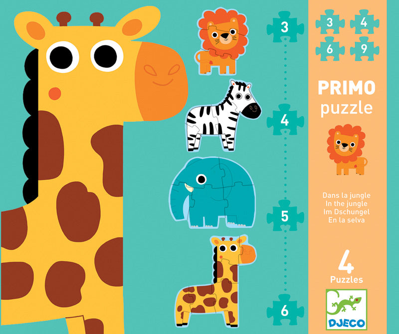 Jungle 3,4,5,6pc Giant Primo Progressive Puzzle