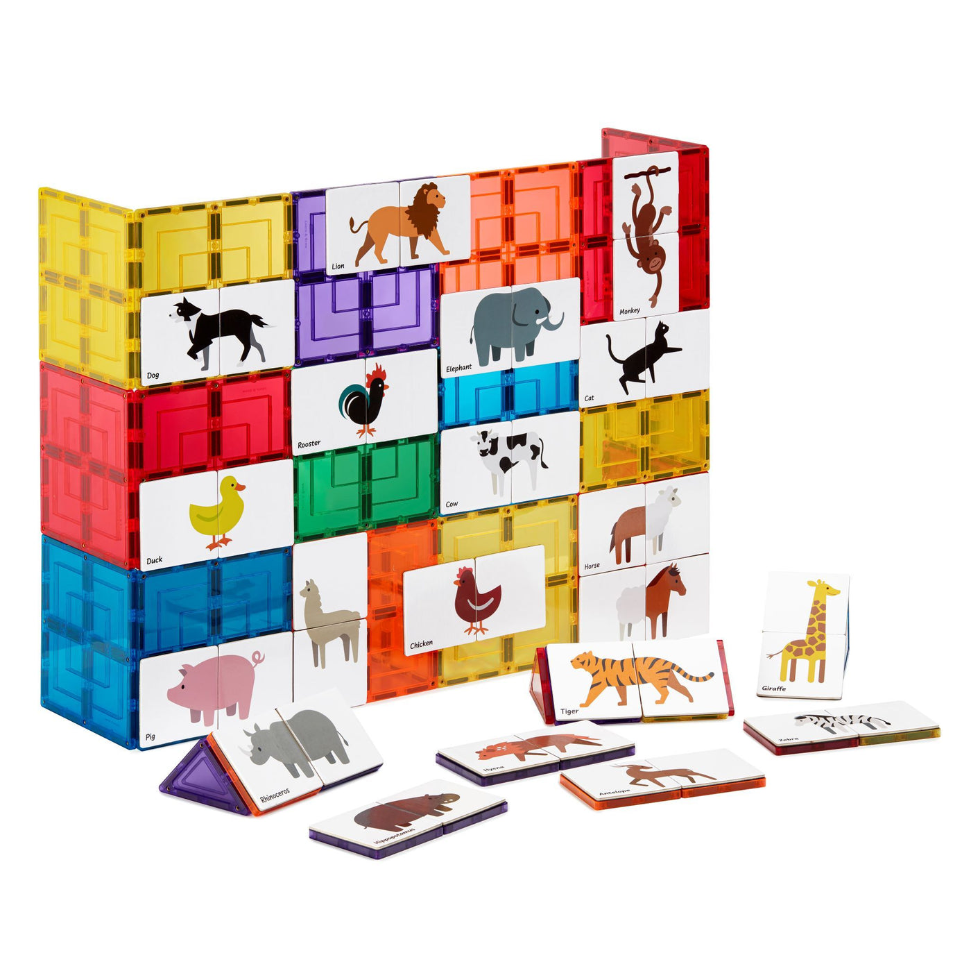 Learn & Grow - Magnetic Tile Topper - Duo Animal Puzzle Pack (40 Piece)