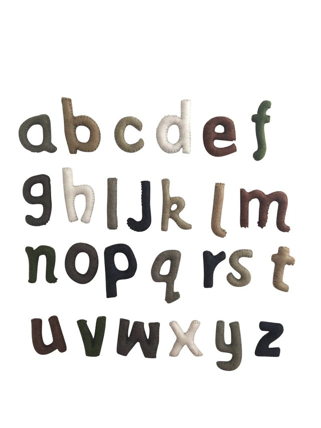 Felt Alphabet - Lowercase Natural Stitched Set