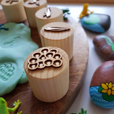 Frog Lifecycle Playdough Stamps
