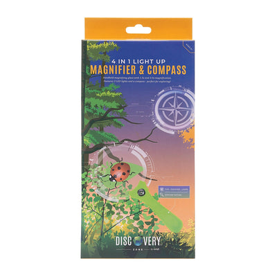 Discovery Zone 4 in 1 Light Up Magnifier with Compass by Is Gift - Friends of K