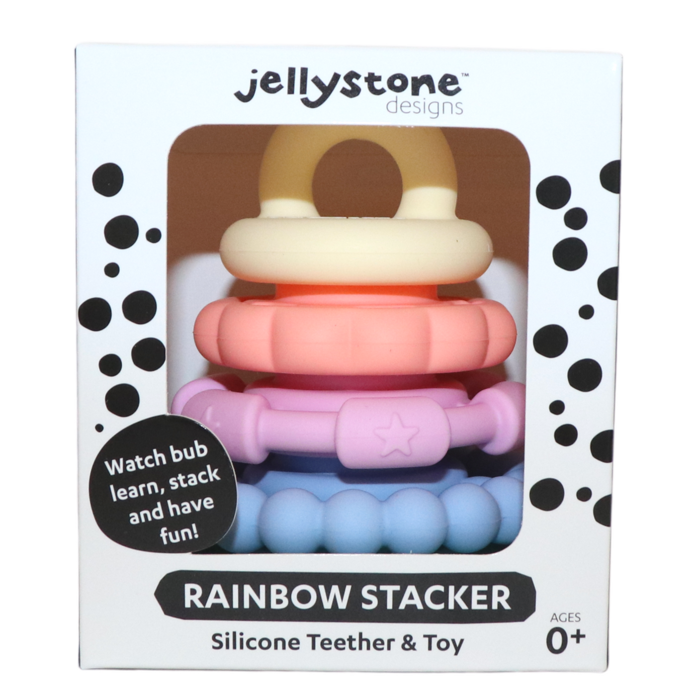 Rainbow Stacker and Teether Toy - Pastel by Jellystone - Friends of K