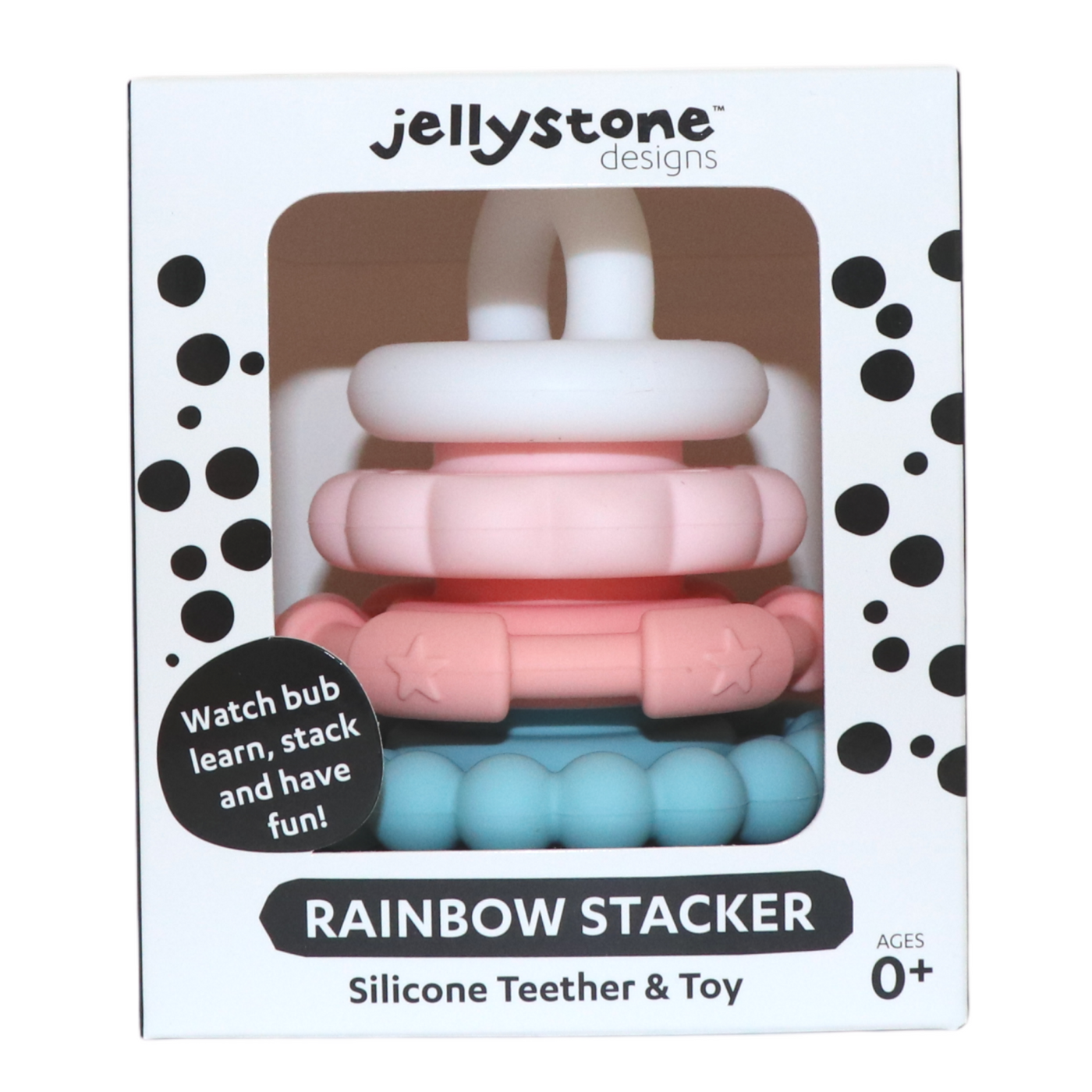 Rainbow Stacker and Teether Toy - Sugar Blossom by Jellystone - Friends of K