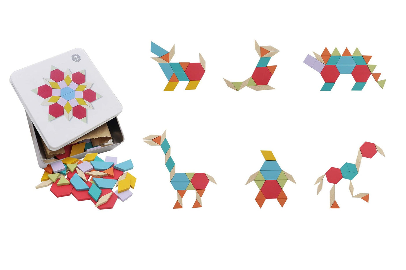 Calm & Breezy Pattern Blocks in Tin Box by Kaper Kidz - Friends of K