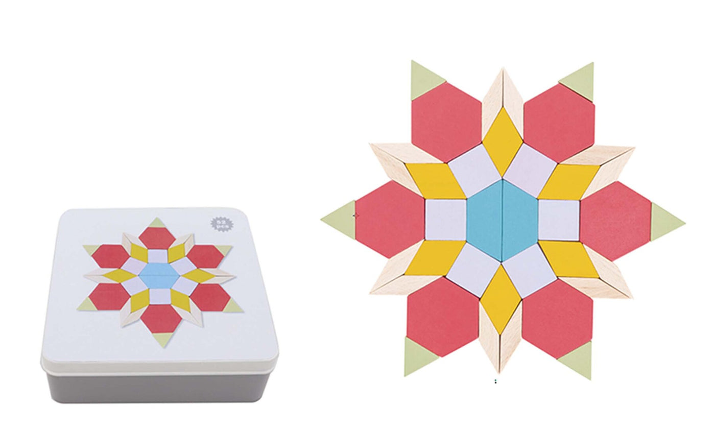 Calm & Breezy Pattern Blocks in Tin Box by Kaper Kidz - Friends of K
