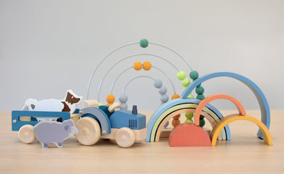 Wooden Tractor with Sheep Dog by Kaper Kidz - Friends of K