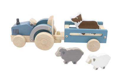 Wooden Tractor with Sheep Dog by Kaper Kidz - Friends of K