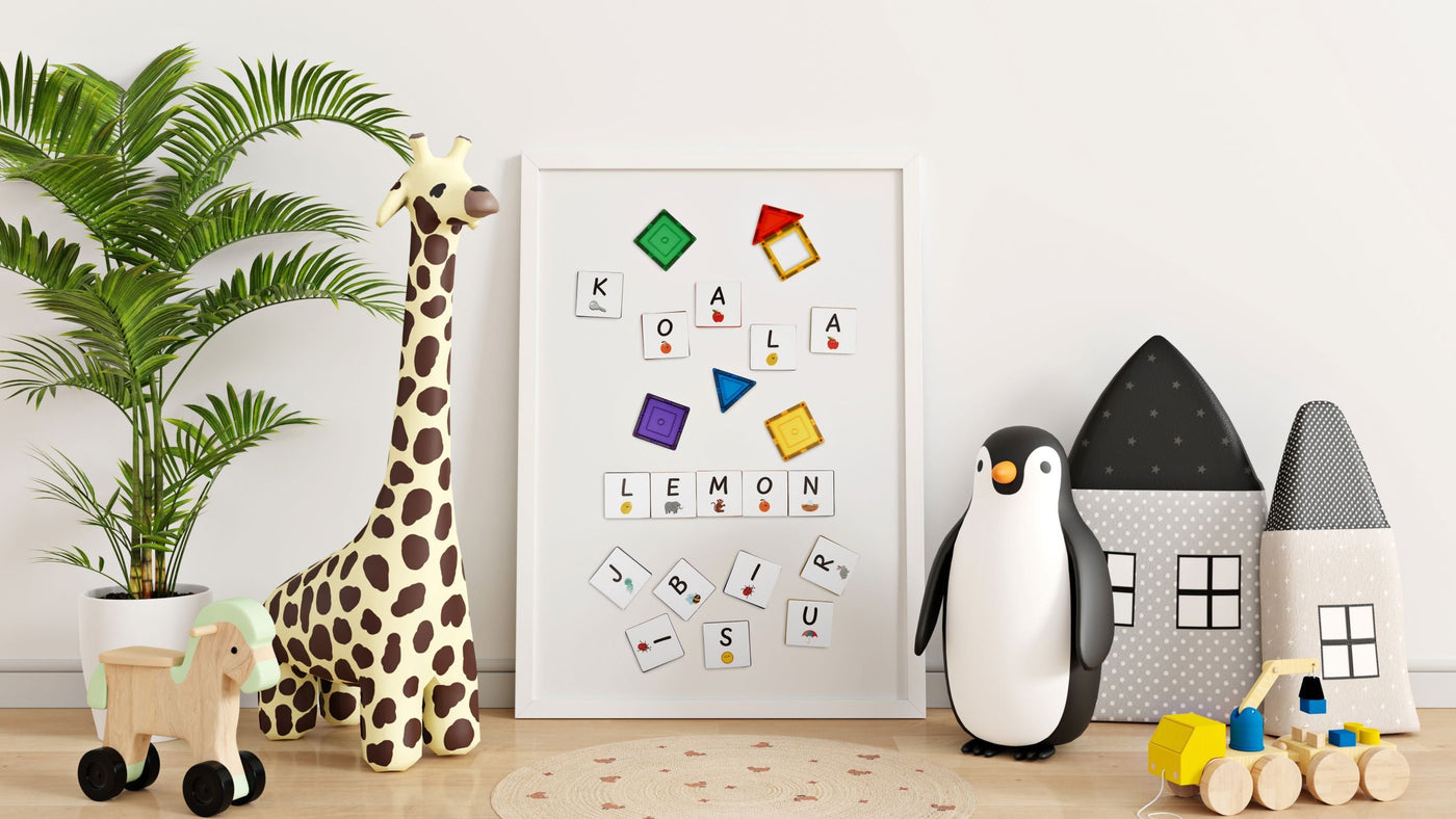 Learn & Grow - Magnetic Tile Topper - Alphabet Upper Case Pack (40 Piece) by Learn & Grow - Friends of K