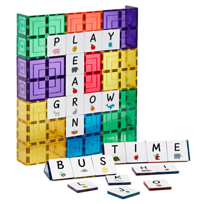 Learn & Grow - Magnetic Tile Topper - Alphabet Upper Case Pack (40 Piece) by Learn & Grow - Friends of K