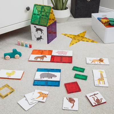 Learn & Grow - Magnetic Tile Topper - Duo Animal Puzzle Pack (40 Piece) by Learn & Grow - Friends of K