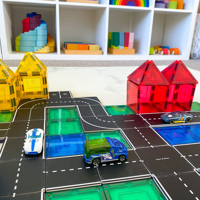 Learn & Grow Magnetic Tile Topper - Road Pack (40 Piece) by Learn & Grow - Friends of K