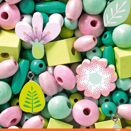Leaves and Flowers Wooden Beads by Djeco - Friends of K