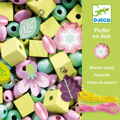 Leaves and Flowers Wooden Beads by Djeco - Friends of K