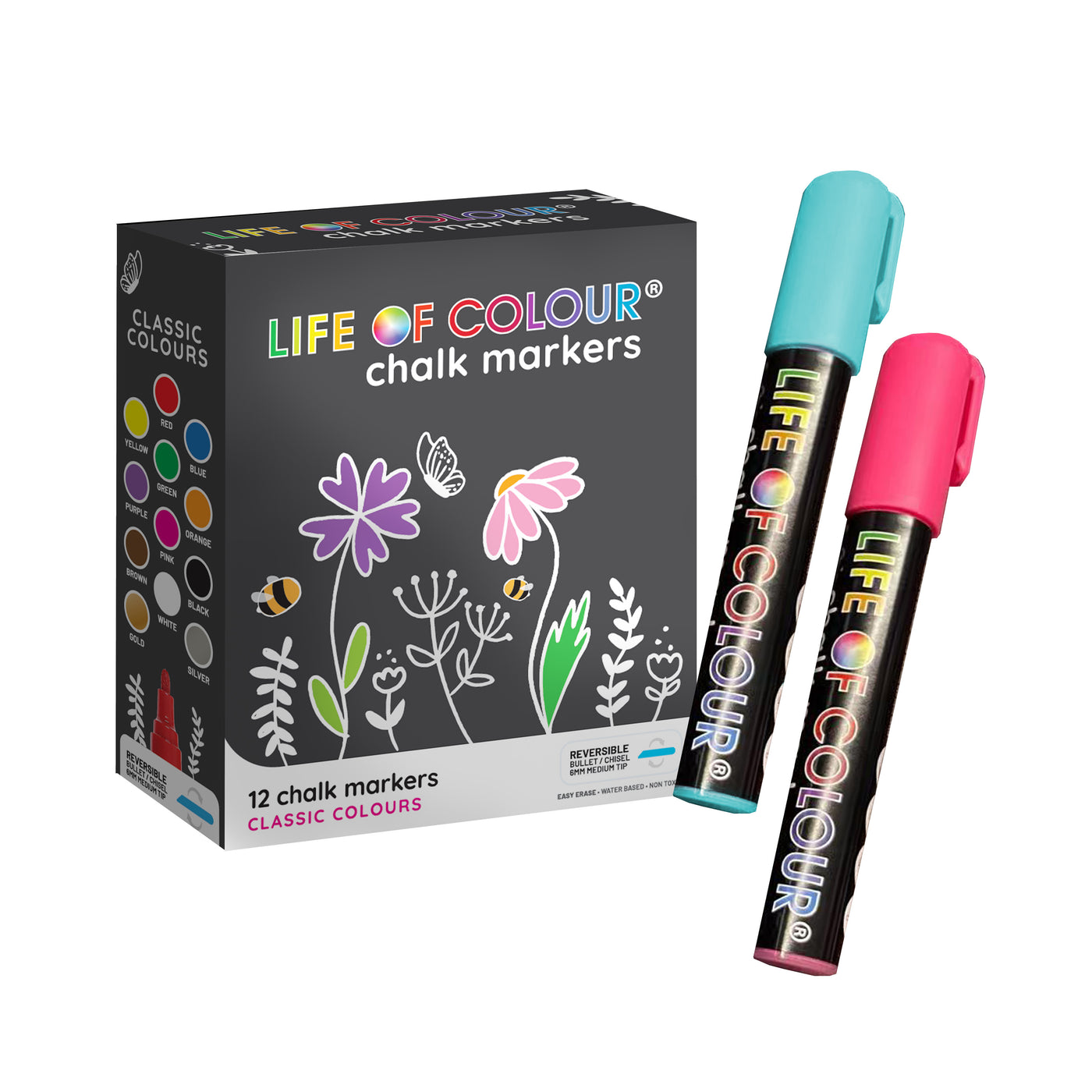 Liquid Chalk Markers 6mm Tip - Set of 12
