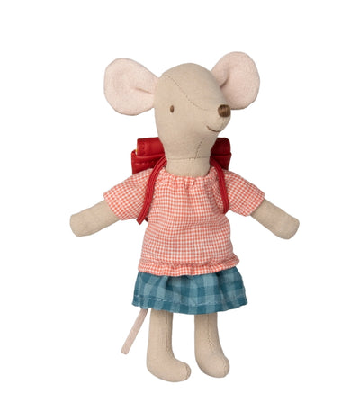 Tricycle Mouse Big Sister with Bag Red by Maileg - Friends of K