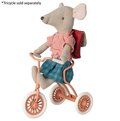 Tricycle Mouse Big Sister with Bag Red by Maileg - Friends of K